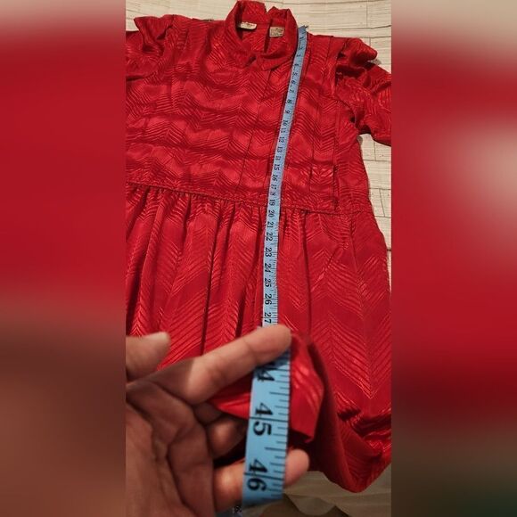 Liz Claiborne Lipstick Red Jacquard 80's Vintage Dress size 12 - Picture 9 of 14